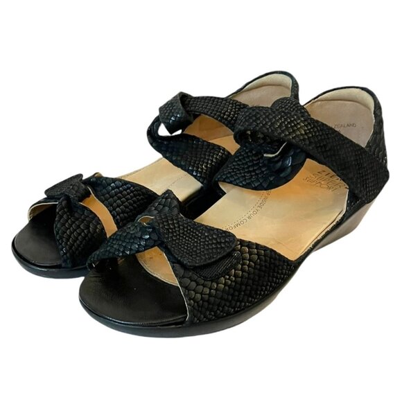ZIERA Super Soft DOXIE Suede Adjustable Black COMFORT Strappy ARCH SUPPORT Sz 6 - Picture 3 of 16